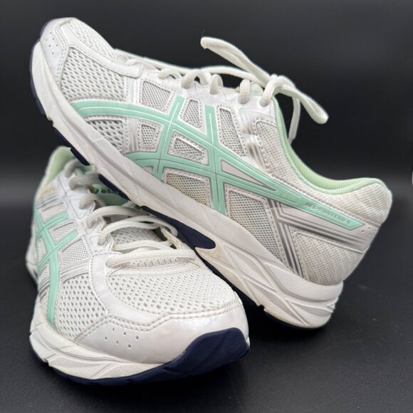 Asics Gel-Contend 4 Womens Running Shoes White & Mint Size 8.5 Lace-Up - Picture 1 of 9